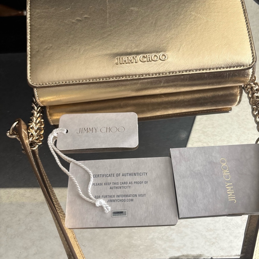 Jimmy Choo Metallic Gold Crossbody Bag